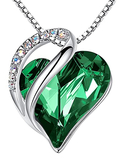 Leafael Women’s Silver Plated Infinity Love Heart Pendant Necklace with Birthstone Crystals Leafael Women’s Silver Plated Infinity Love Heart Pendant Necklace with Birthstone Crystals