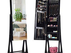 Giantex 12 LED Jewelry Armoire Cabinet with Frameless Full-length Mirror