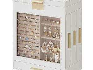 SONGMICS Jewelry Box with Glass Window