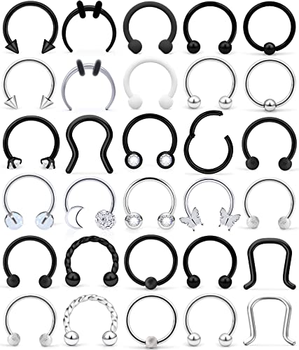 Cisyozi 16G Horseshoes Black Septum Jewelry Stainless Steel Horseshoe Septum Ring Nose Rings Hoop Helix Daith Cartilage Tragus Earrings Eyebrow Body Piercing Jewelry 6-14mm Cisyozi 16G Horseshoes Black Septum Jewelry Stainless Steel Horseshoe Septum Ring Nose Rings Hoop Helix Daith Cartilage Tragus Earrings Eyebrow Body Piercing Jewelry 6-14mm