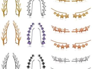 8/9/12 Pairs Gold Silver Earcuffs Earrings for Women Cartilage Piercing-Muti-colors 7 CZ Screwback Stud Earrings for Teen Girls - Earcuffs Earrings for Women Fashion