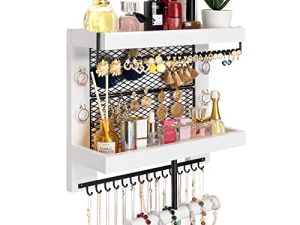 Pinzoveco Hanging Jewelry Organizer Wall Mounted