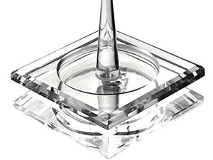 H&D Square Crystal Glass Ring Holder for Jewelry