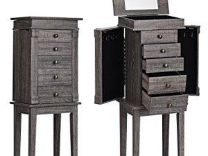 Giantex Standing Jewelry Armoire with Mirror