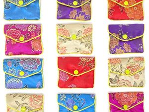 Honbay 12PCS Jewelry Silk Purse Pouch Brocade Embroidered Bags Gift Bags