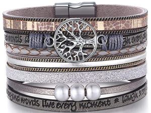 Inspirational Tree of Life Leather Bracelets for Women