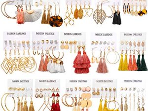 AROIC Colorful Boho Earrings Set with Tassel Earrings